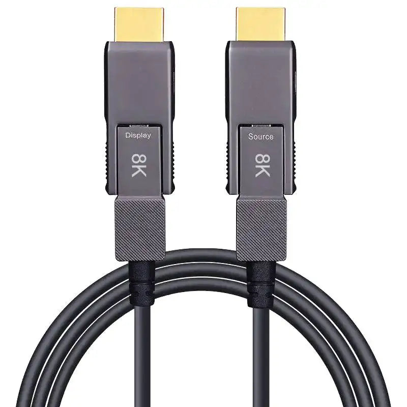 Armored 8K HDMI 2.1 Micro HDMI (Type D) to Micro HDMI (Type D) 10m (33ft) Active Optical Cable, 48Gbps, Industrial Grade
