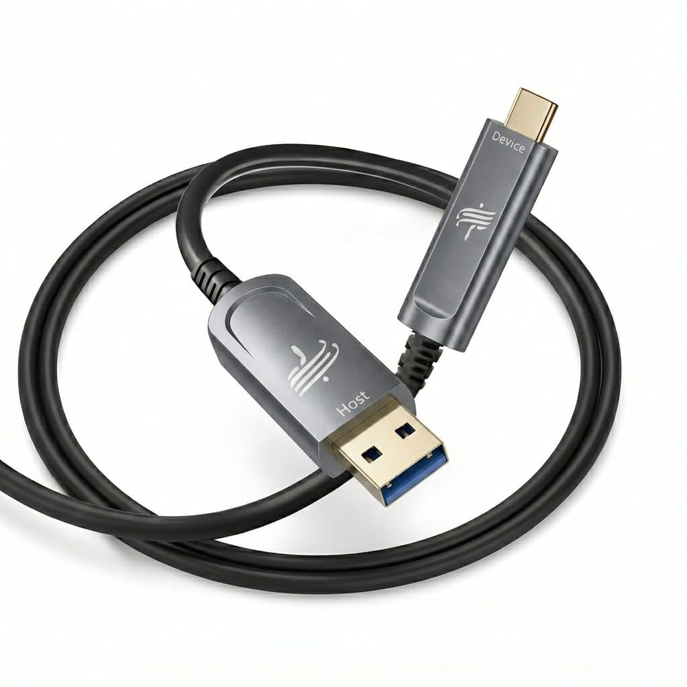 USB A to USB C Fiber Optic Cable