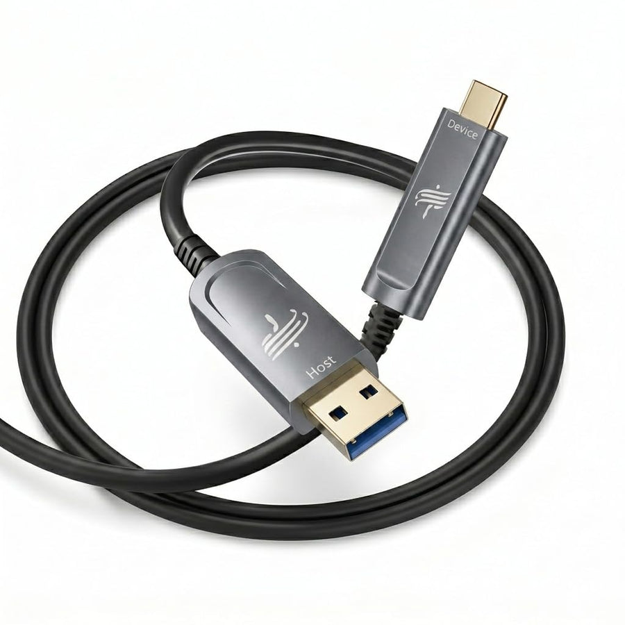 USB A to USB C Fiber Optic Cable