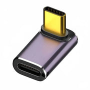 USB4 40Gbps Type-C Male to Female 90° Vertical-Angle Adapter with LED, 240W PD, 8K Video, Aluminum Housing, for Laptop, Dock &amp; Gaming Setup
