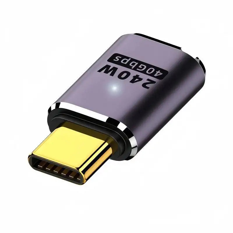 USB4 40Gbps Type-C Male to Female Adapter with LED, PD 240W 48V/5A, 8K Video, for Laptop Docking Station, Gaming &amp; 8K Display